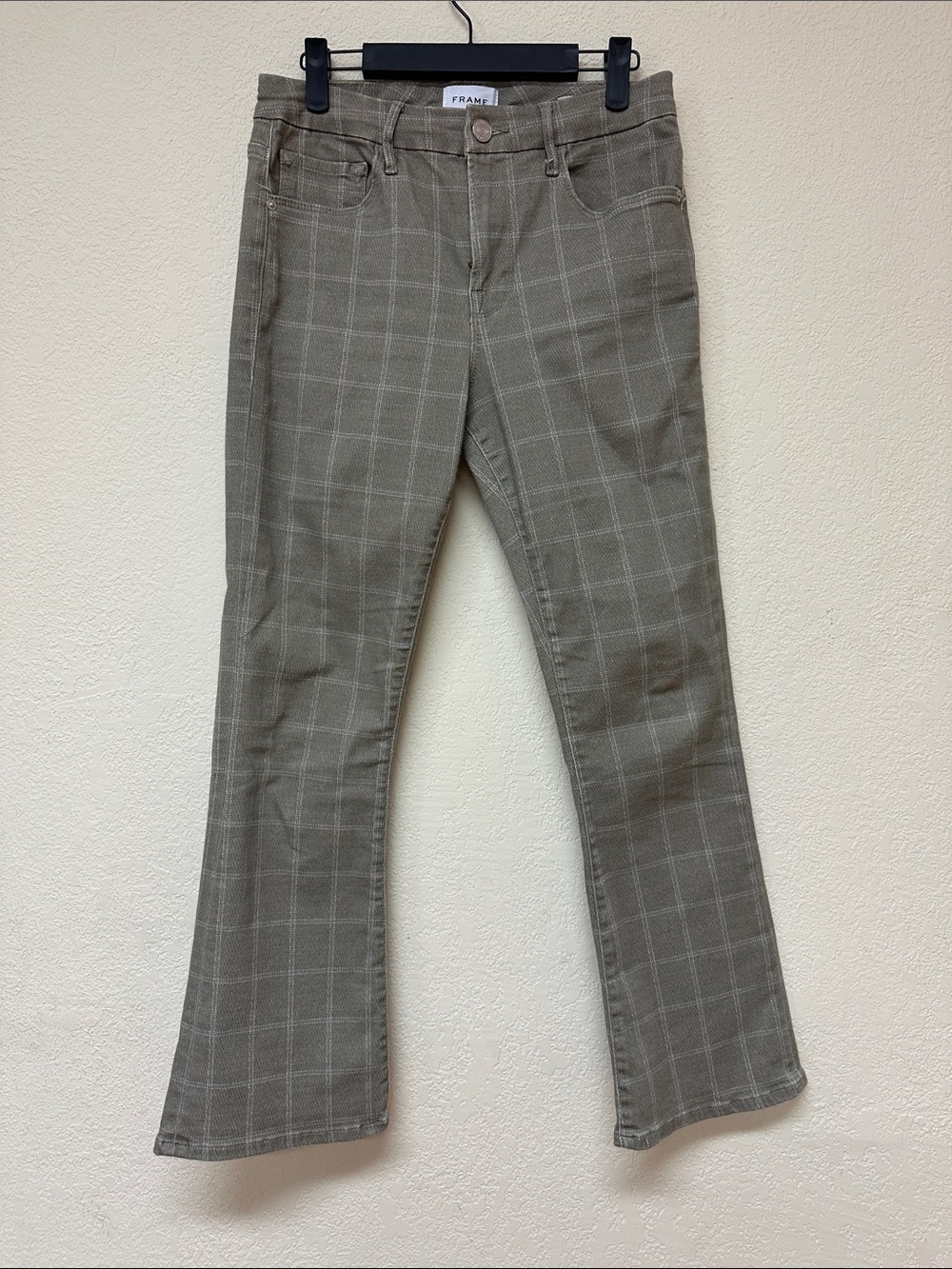 Frame Classic Women's plaid flare  stretchy dress pants size 28